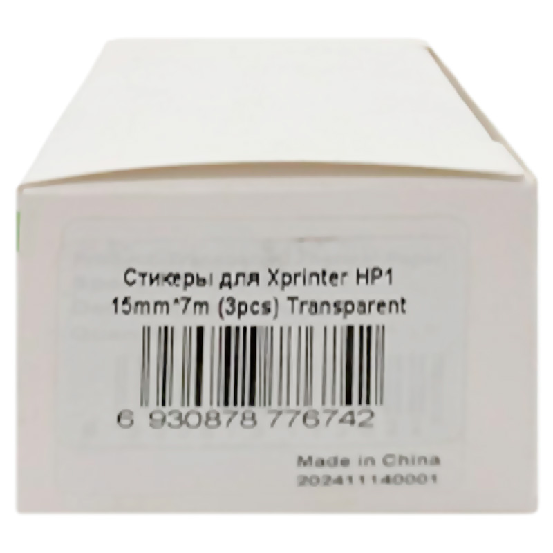 Купить Стикеры для Xprinter HP1 15mm*7m (3pcs) Transparent