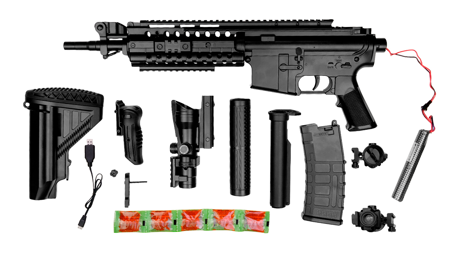 TIAN GONG M4S Electric Adjustable Gel Bullet Gun (XS-1803) Black