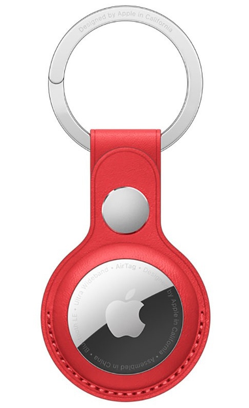 Купить WIWU Leather Key Ring for Airtag Red