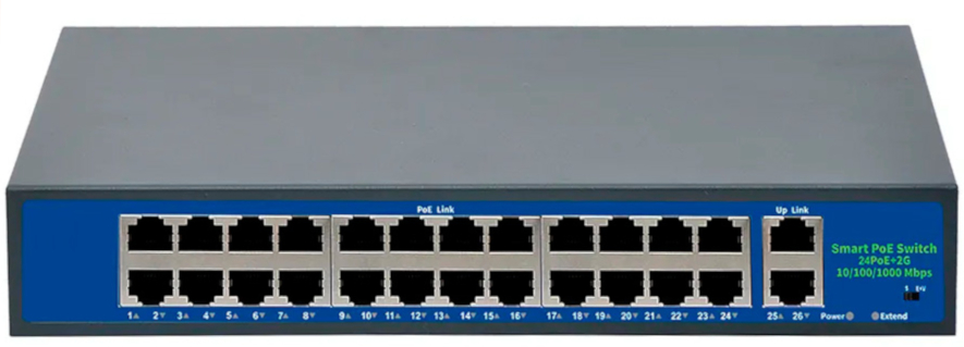 Купить CARCAM Standard 24+2 Uplink Gigabit AI PoE Switch (ССF2420GBLC)