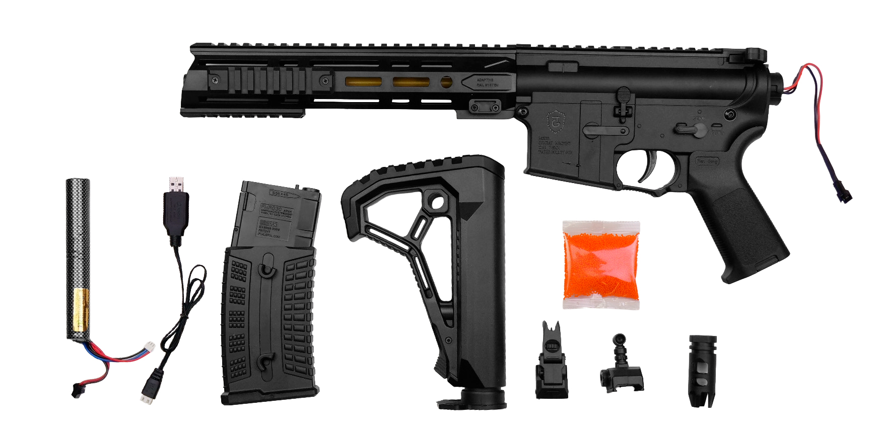 F4 Superior AR-15 Electric Adjustable Gel Bullet Gun (XS-1808) Black