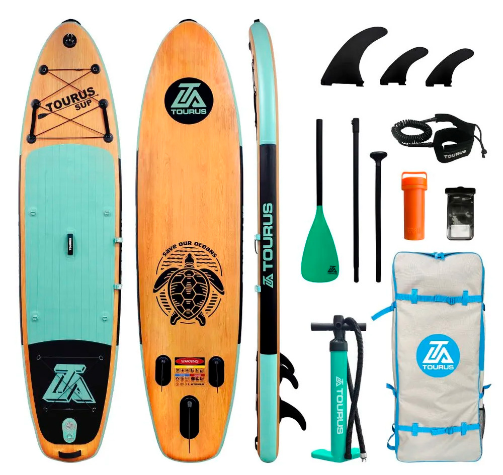 Купить Tourus Inflatable SUP Board 335x84x15cm Green and Wood, TS-WG01