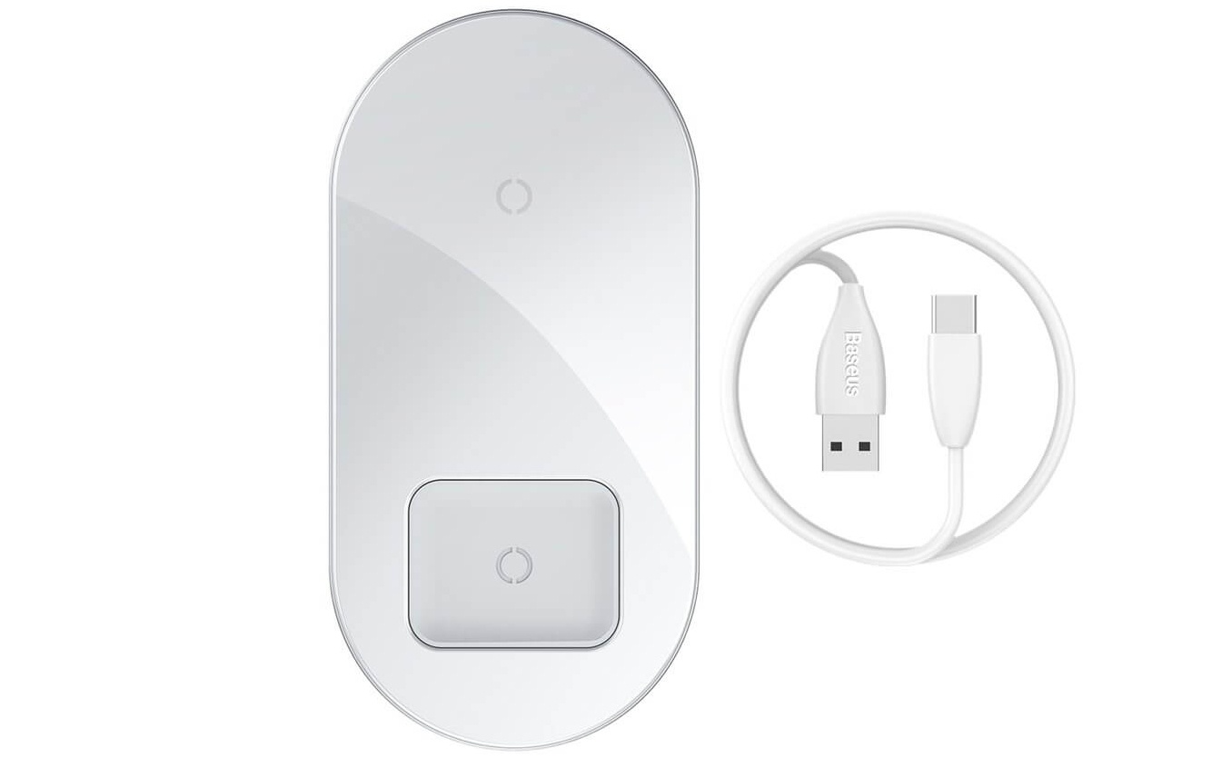 Купить Xiaomi Baseus Simple 2 in 1 Wireless Charger белый