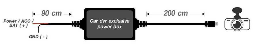 Купить Провод питания для скрытой установки «mini USB» Длина 3 метра; 12V-5V; 2A.