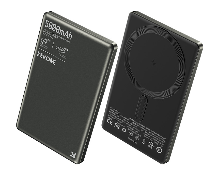 Купить Wekome Blade Ultra-Thin Magnetic Wireless Power Bank 15W 5000 mAh Type-C (WP-82) Tarnish