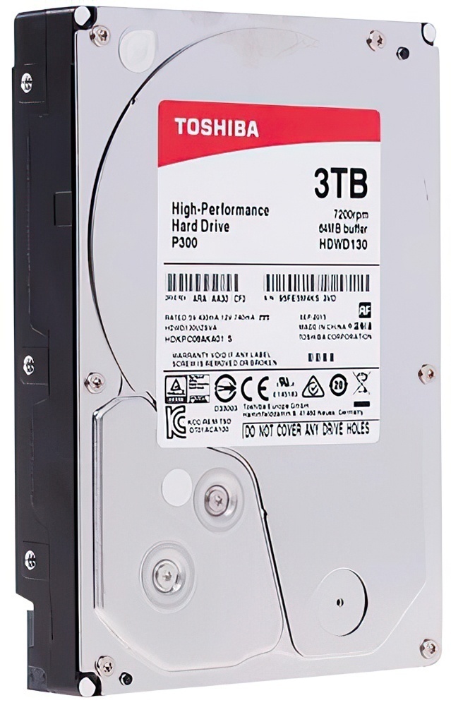 Купить Toshiba P300 HDWD130UZSVA, 3ТБ, HDD, SATA III, 3.5"