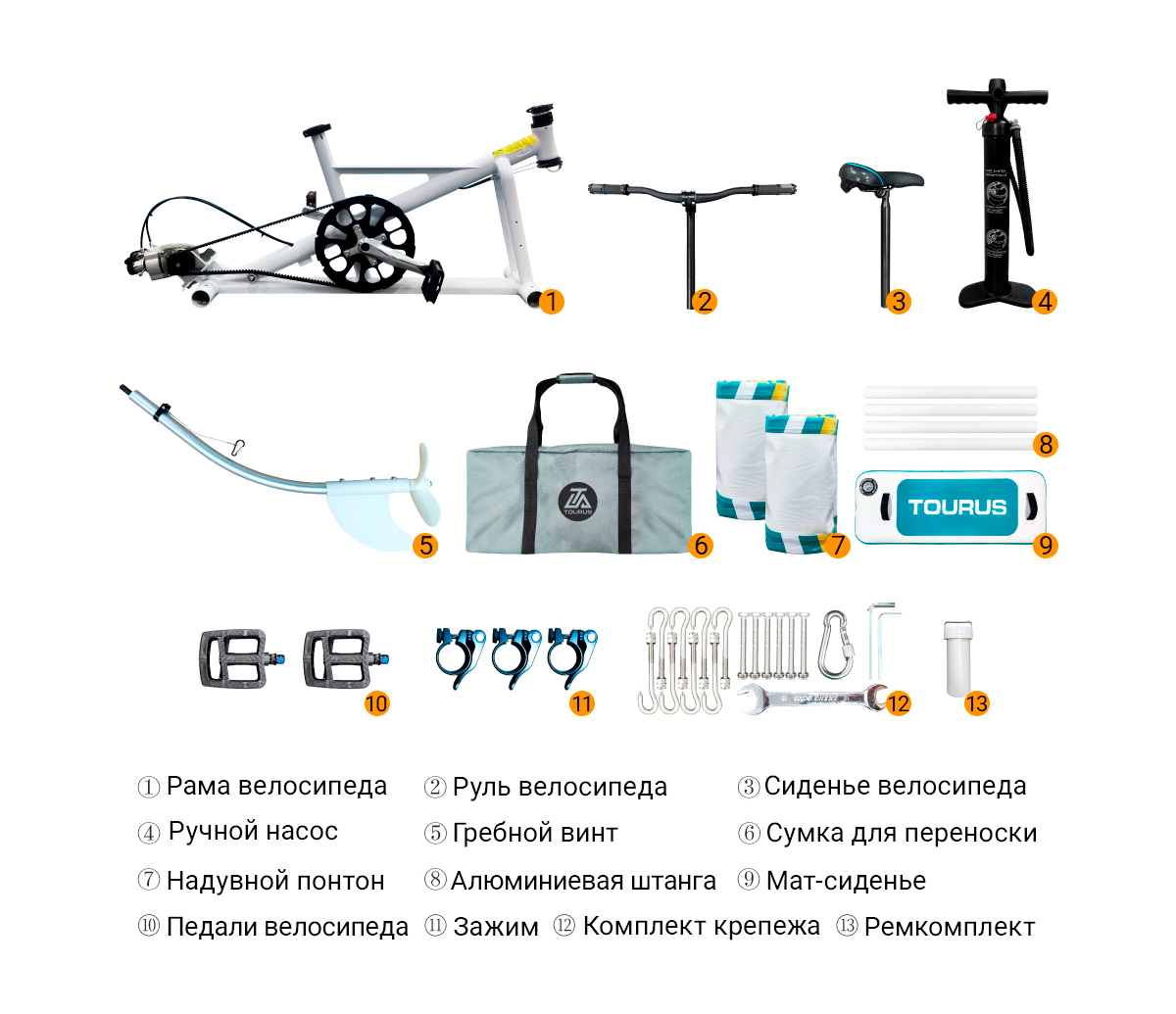 Купить TOURUS Inflatable Water Bike-TS-WB01