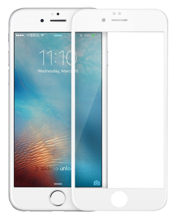 Купить Защитное стекло для iPhone 6 PLUS 10D белый ТЕХПАК