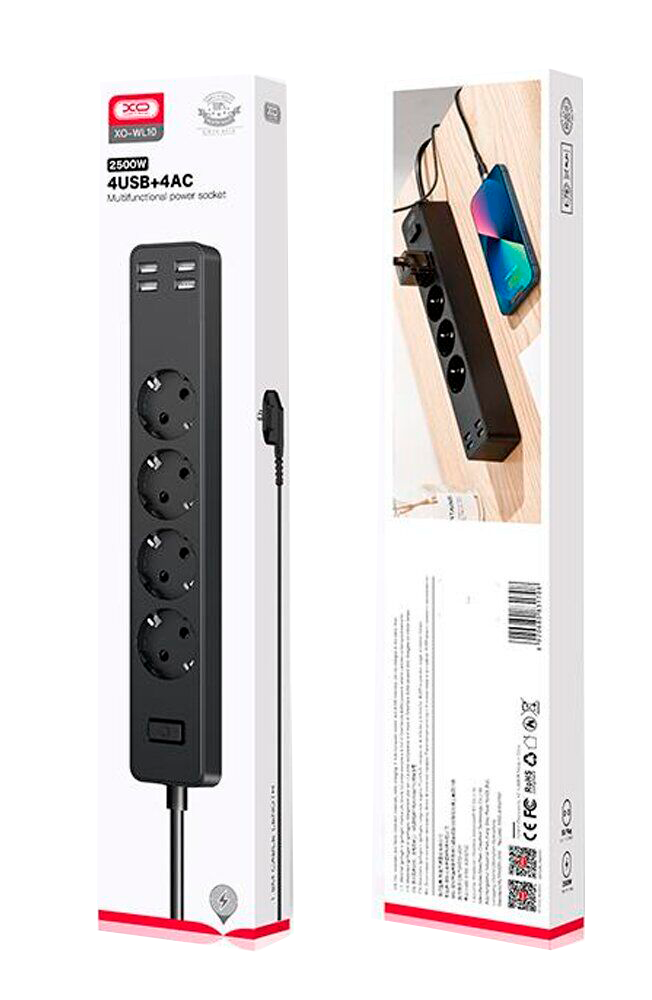 Купить XO Multifunctional Power Socket 4USB+4AC 2500W (XO-WL10)