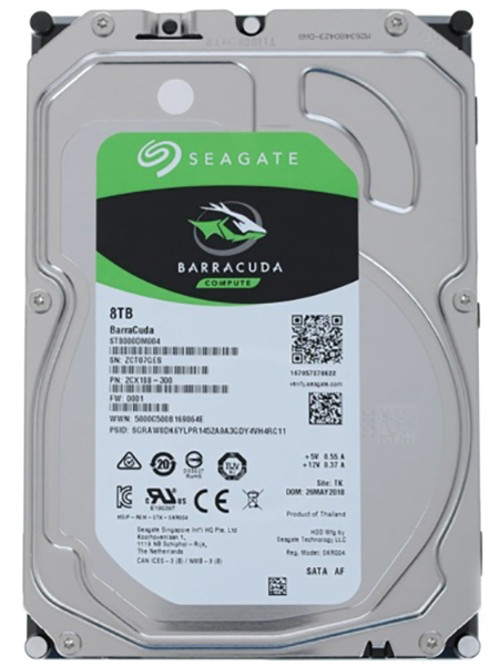 Купить Seagate Barracuda ST8000DM004, 8ТБ, HDD, SATA III, 3.5"