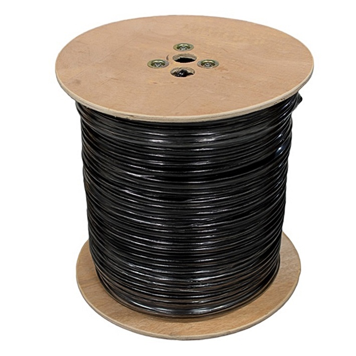 Купить Кабель коаксиальный RG-59U, 75 Ом (CCA, AL) + 2x0.75 мм2 CCA, чёрный, 50 м