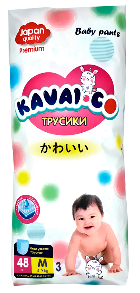Kavai-Co Baby Pants M 4-9kg (48 Pcs)