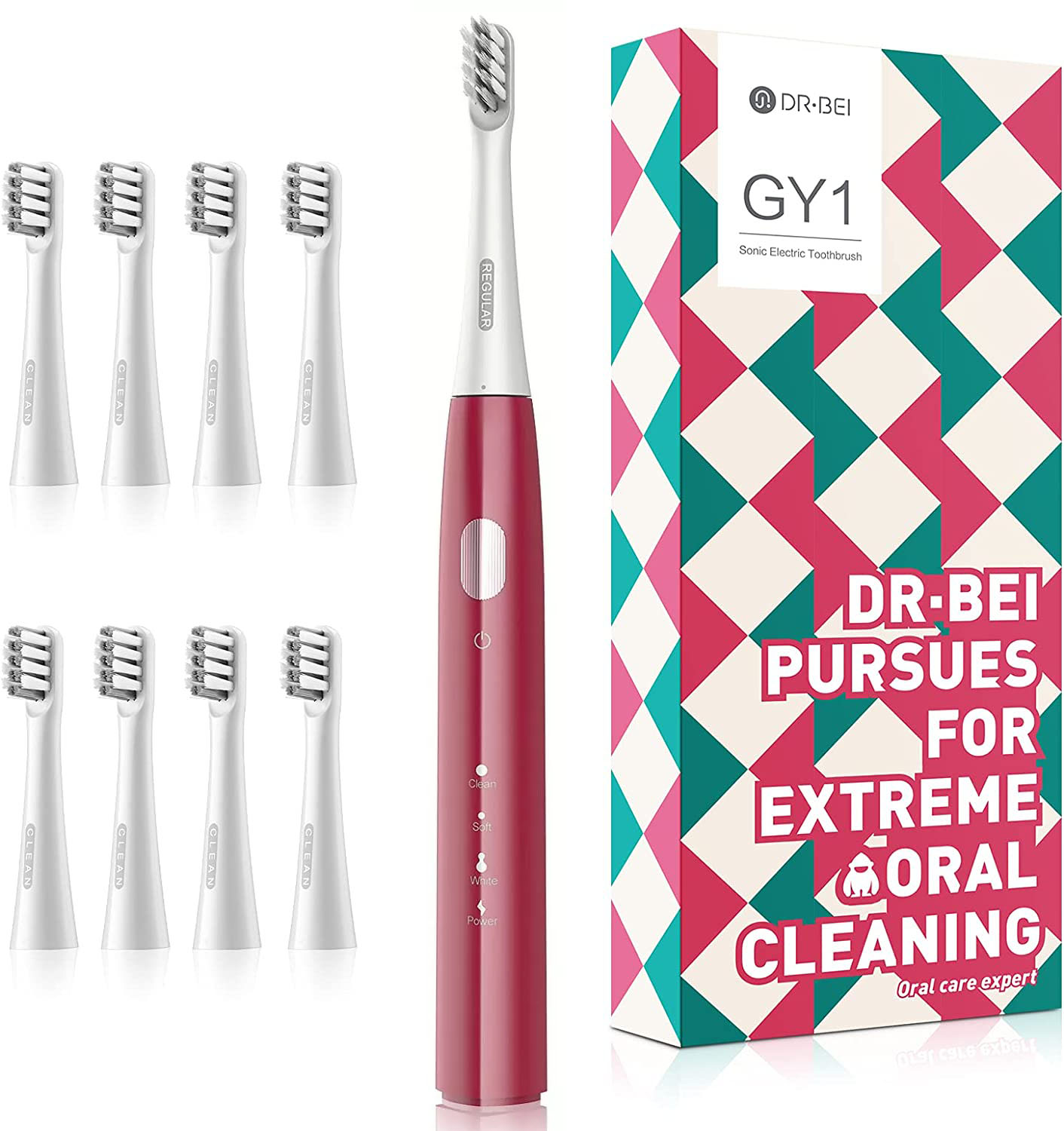 Купить Xiaomi Dr.Bei Sonic Electric Toothbrush GY1 Red (8 насадок)