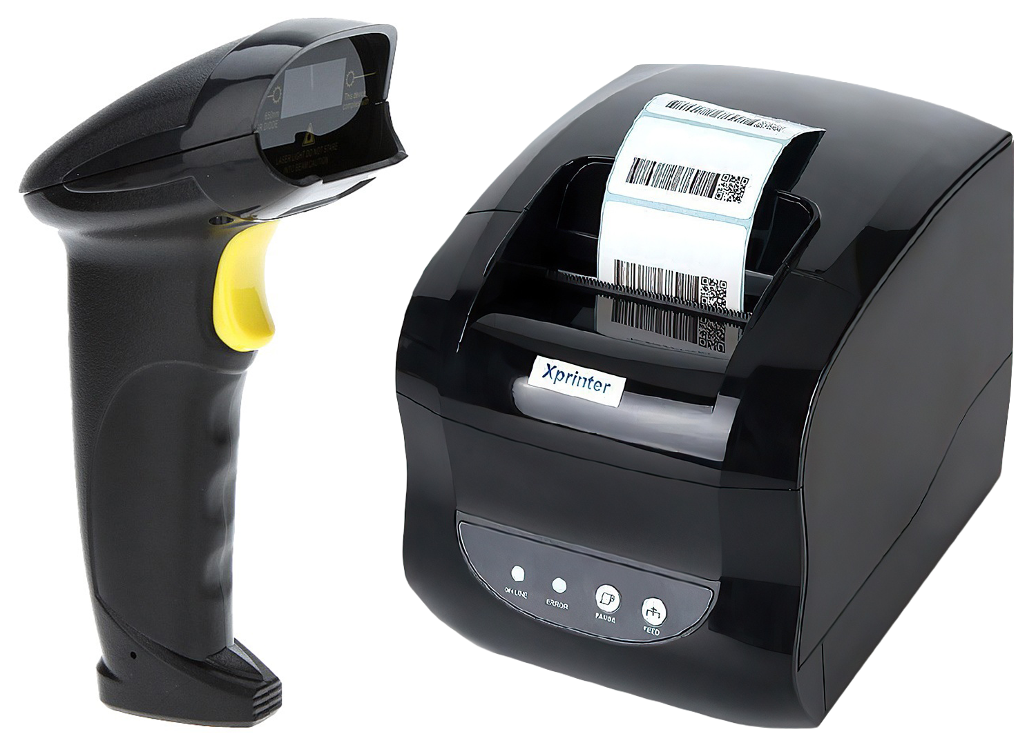 Купить Комплект Xprinter XP-365B (USB) Черный + SUNTEK 2D WIRELESS BARCODE SCANNER (ST8200DB)