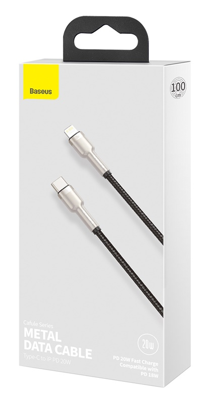 Купить Baseus Cafule Series Metal Data Cable Type-C to iP PD 20W 1m Black (CATLJK-A01)