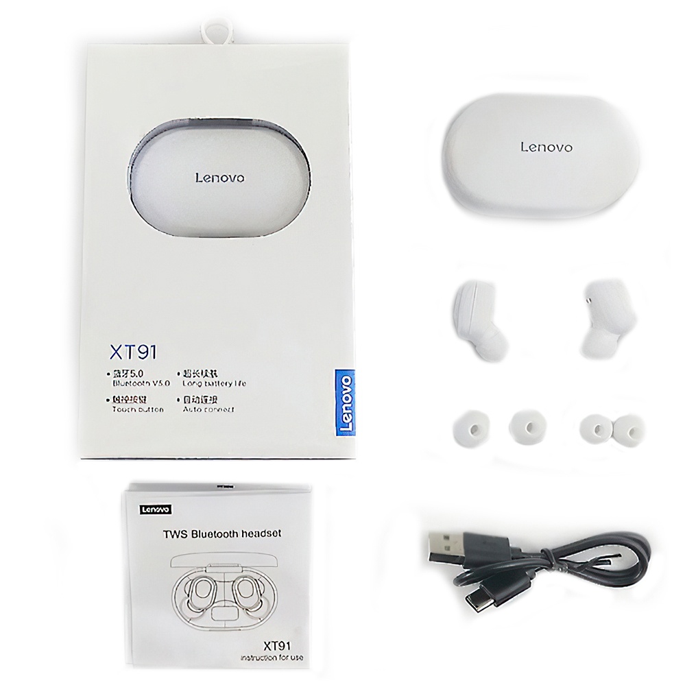Купить Lenovo XT91 True Wireless Earbuds White
