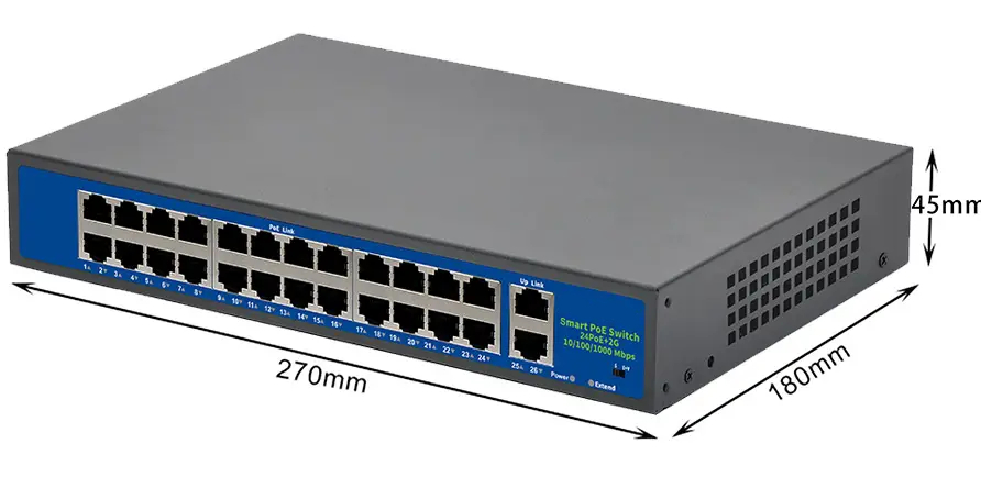 Купить CARCAM Standard 24+2 Uplink Gigabit AI PoE Switch (ССF2420GBLC)