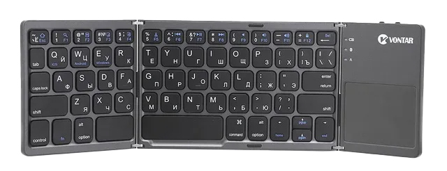 Купить Vontar BT-033 Portable Folding Bluetooth Keyboard with Touchpad for IOS/Android/Win (RUS) Grey