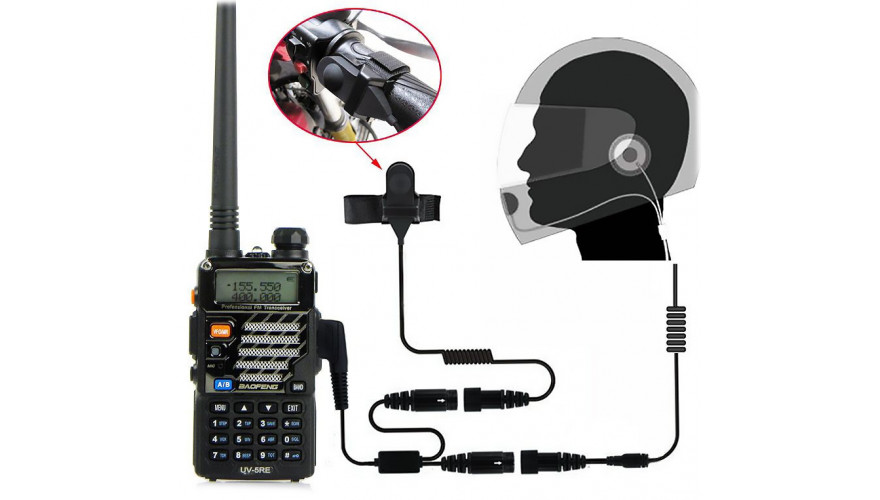 Купить BAOFENG Helmet Kit Full Face Motorcycle Headset Earpiece Mic, 2 Pin M-plug