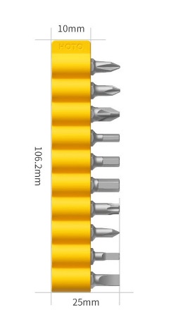 Купить Xiaomi Hoto Screwdriver Bit Set 25mm 10шт (QWLSD002)