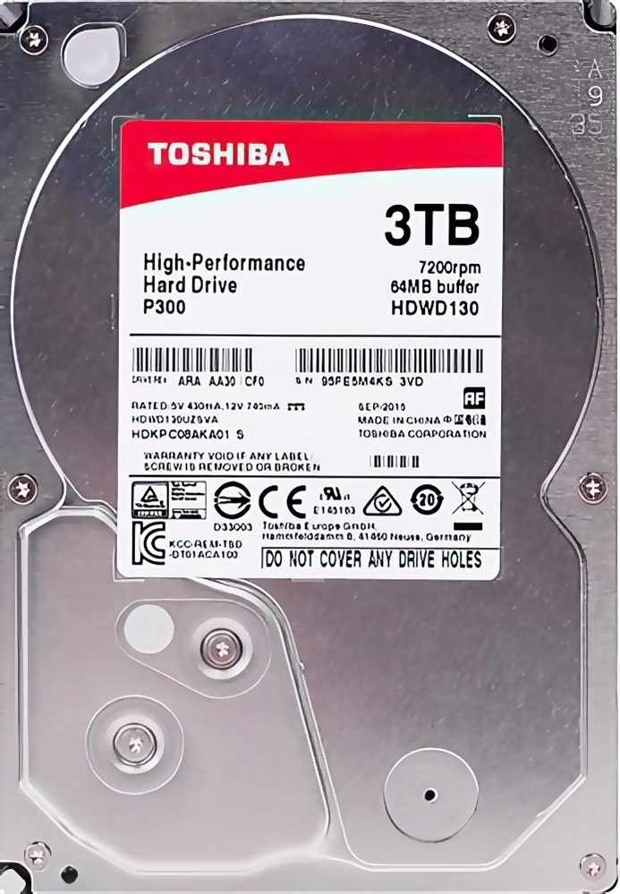 Купить Toshiba P300 HDWD130UZSVA, 3ТБ, HDD, SATA III, 3.5"
