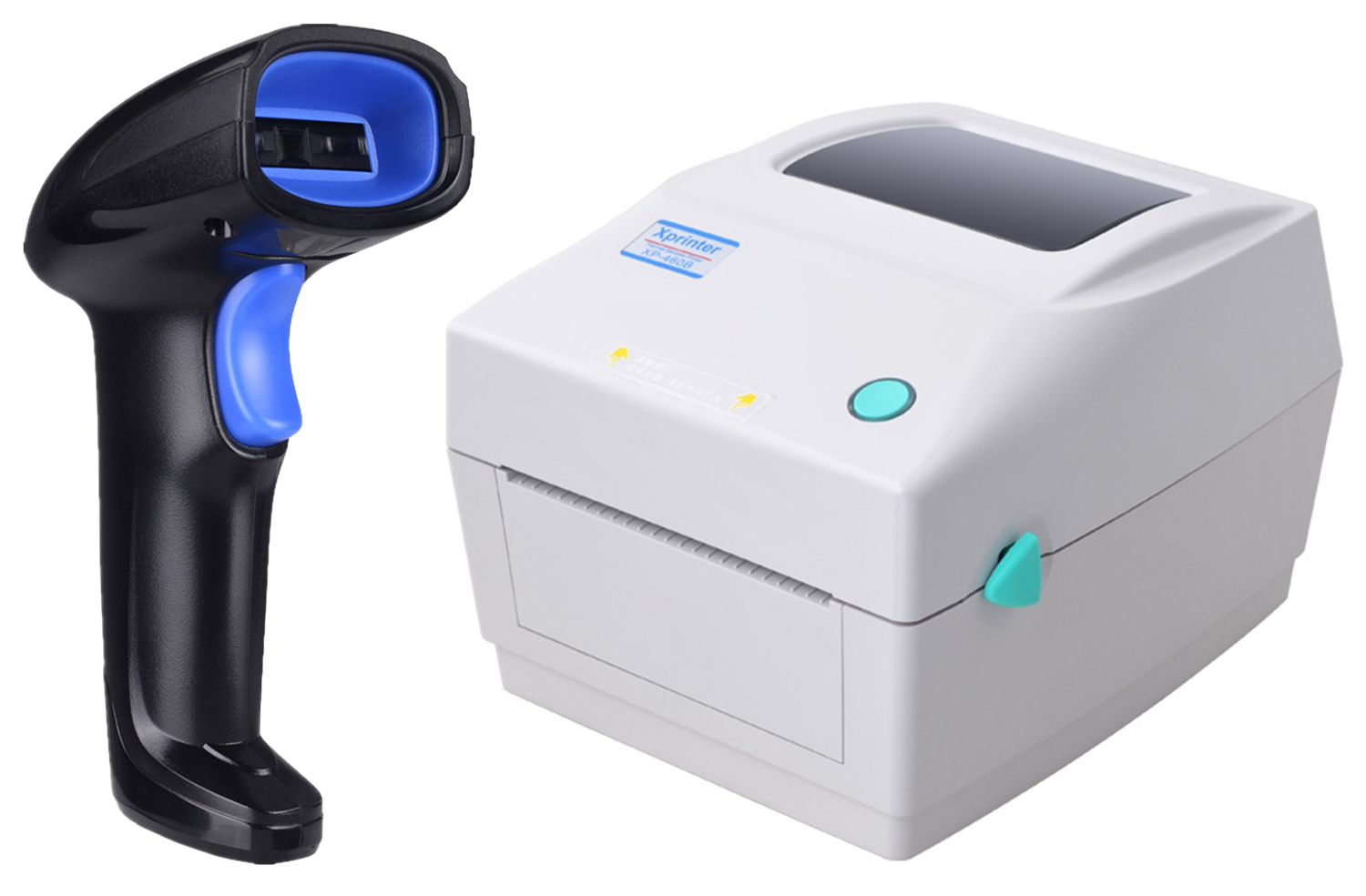 Купить Комплект Xprinter XP-460B (USB, Bluetooth) Белый + SUNTEK 2D Wireless Barcode Scanner (ST1100DW) Blue