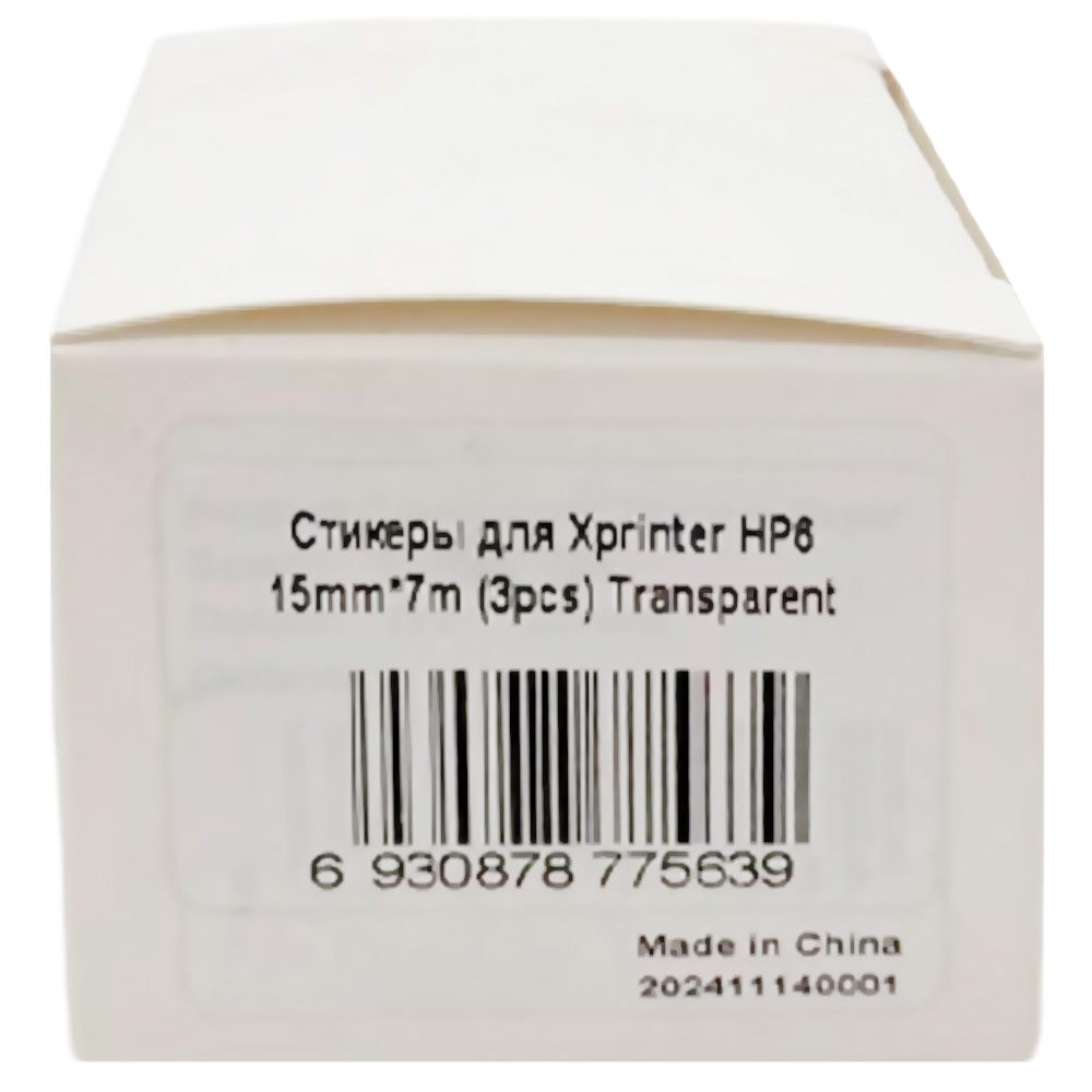 Купить Стикеры для Xprinter HP6 15mm*7m (3pcs) Transparent
