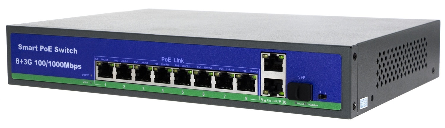 Купить CARCAM Standard 8+2+1 Full Gigabit AI PoE Switch (ССG0821GBC)