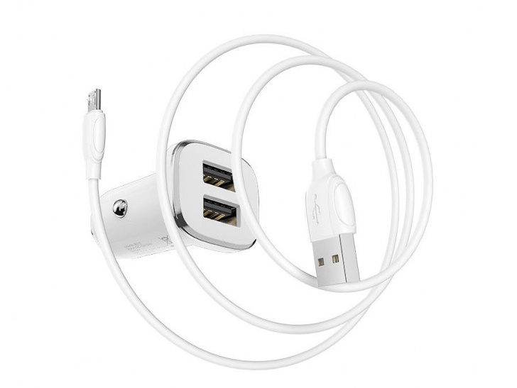 Купить Borofone BZ12m АЗУ 2USB 2.4A для micro USB Белый
