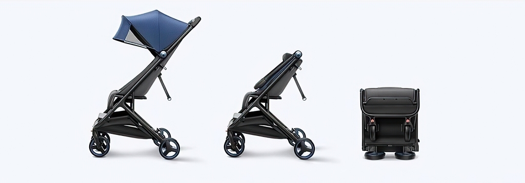 Детская Коляска Xiaomi Mitu (Rice Rabbit) Folding Stroller Blue 7.jpg