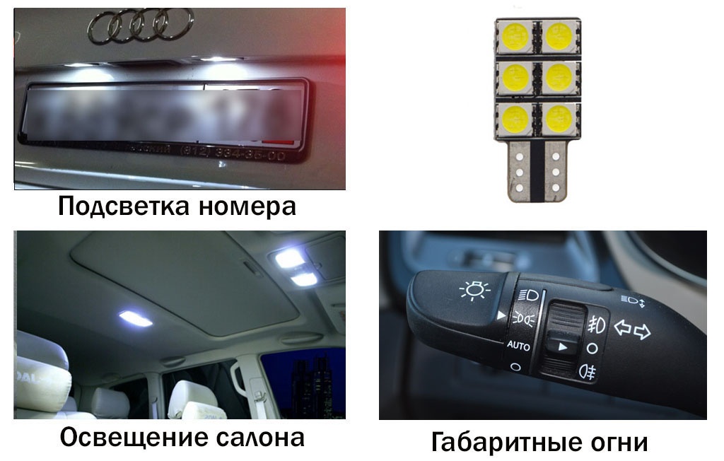 Габаритная светодиодная лампа CARCAM T10-6-5050 CANBUS