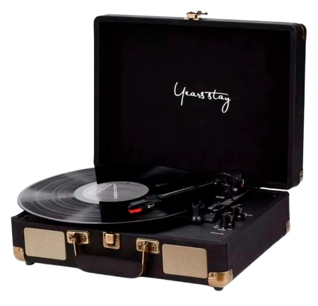 Купить Years Stay Vinyl Record Player In Suitcase (HY-T01) Black Gold