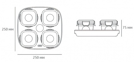 Купить Xiaomi Kalar Food Box Blue (4шт)