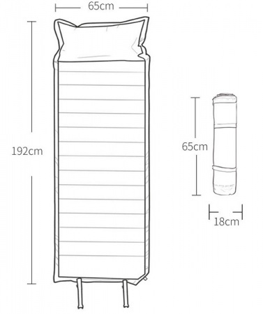 Купить Xiaomi ZaoFeng Outdoor Single 190T Green (192*65*5 cm)
