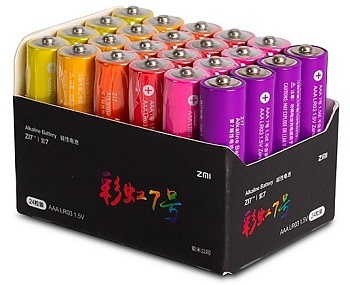 Батарейки алкалиновые Xiaomi ZMI Rainbow Z17 AA724 (24шт. ААА)