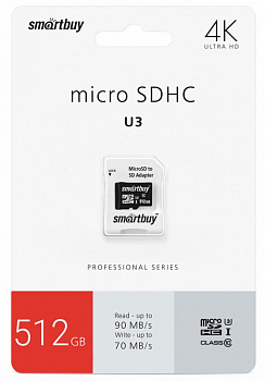 Купить SmartBuy microSDXC 512GB Class 10 U3 Pro