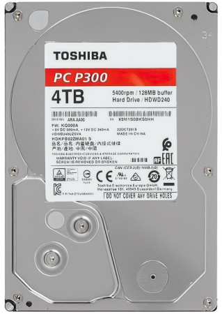 Купить Toshiba P300 HDWD240UZSVA, 4ТБ, HDD, SATA III, 3.5"