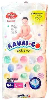Kavai-Co Baby Disposable Diapers L 7-14kg (44 Pcs)