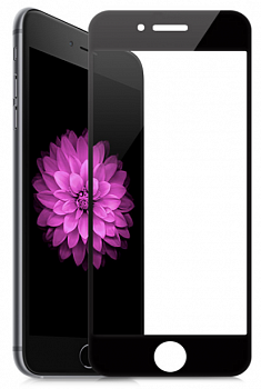 Купить Защитное стекло для iPhone 6 5D плоский черный DREAM