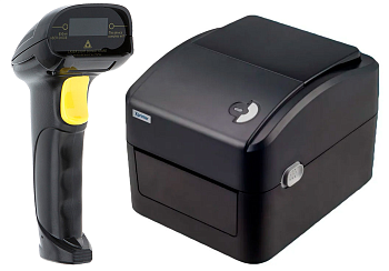 Купить Комплект Xprinter XP-420B (USB, Wi-Fi) Черный + SUNTEK 2D WIRED BARCODE SCANNER (ST8200D)