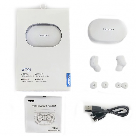 Купить Lenovo XT91 True Wireless Earbuds White