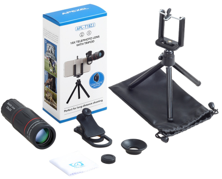 Купить Apexel 18X Telephoto Lens With Tripod (T18XZJ)